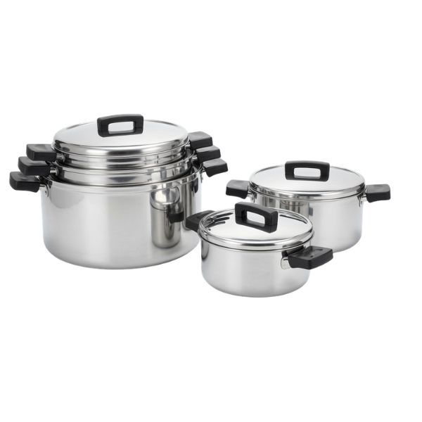 10 Piece Stainless Steel Cookware Set with Lids - Pots &amp; Pans Set
