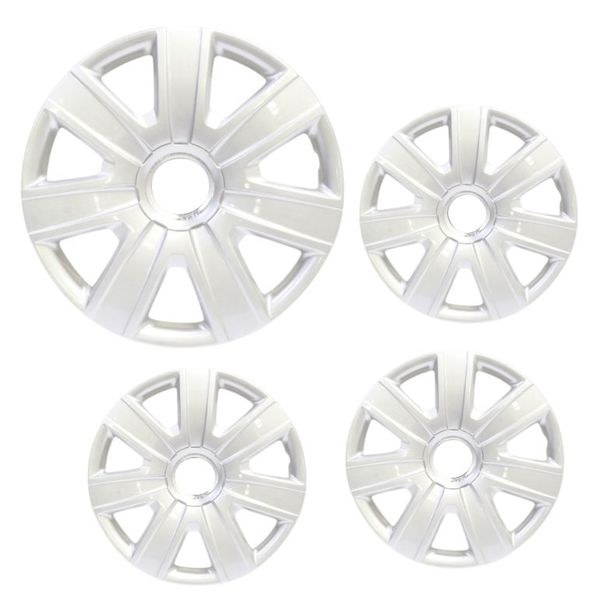 14" Wheel Hub Caps Compatible with VW Polo 6R - Set of 4 - Silver