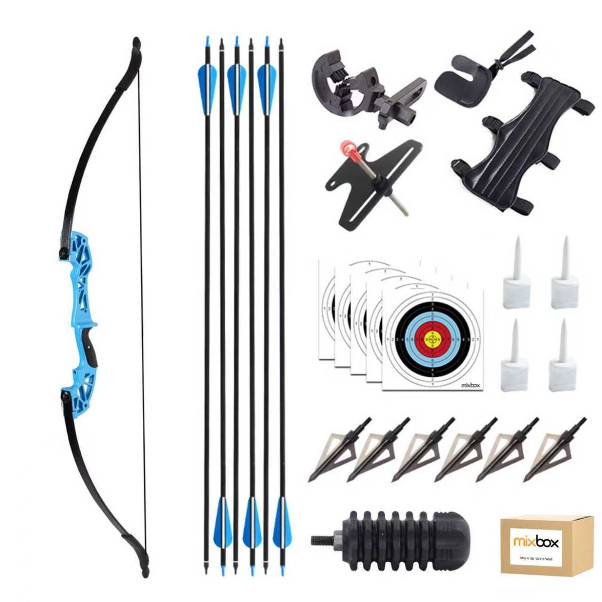 Mix Box Professional Recurve Bow and Arrow Set - 40lbs Archery Hunting Bow