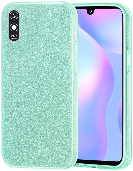 Tekron Glitter Sparkle Bling Case for Xiaomi Redmi 9A - Green