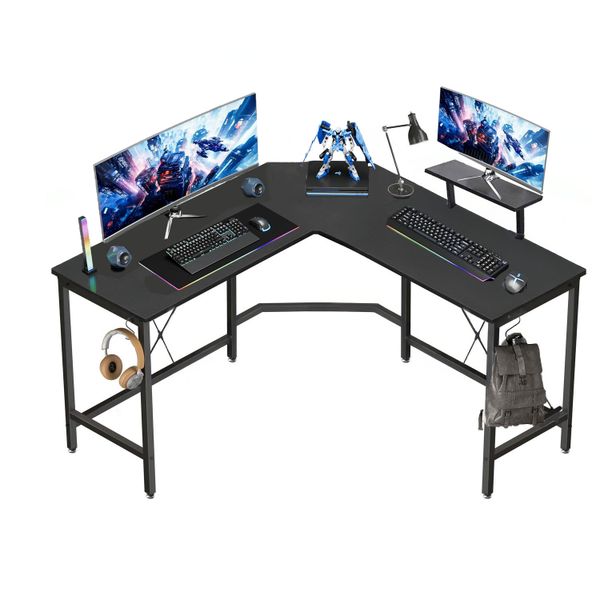 L-Shaped Gaming Desk Workstation Computer Table Corner Table with Stand