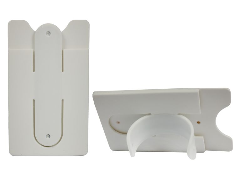 Silicone Cellphone Card Holder &amp; Stand (White)