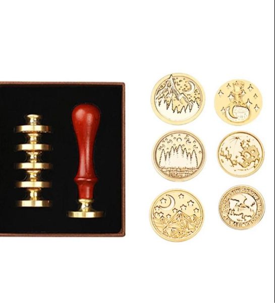 Set Of 6 Starry Nights, Around The World Wax Seal Stamps