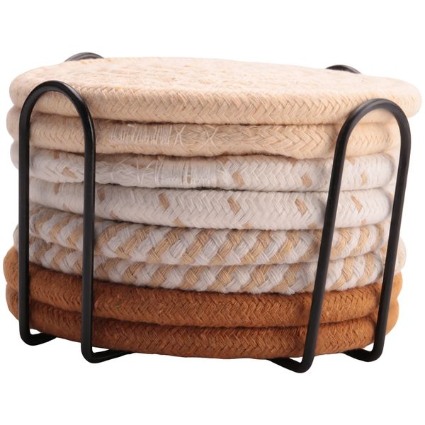 Drink Coasters with Holder, 4 Colors Absorbent Coasters A 8Piece