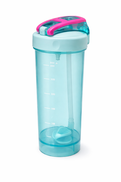 800ml Leak-Proof Protein Shaker Bottle with Straw &amp; Mixing Insert