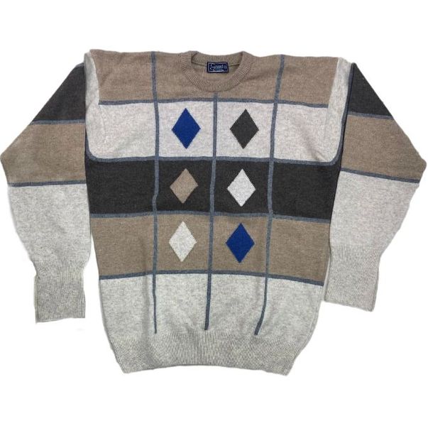 Grant -52135 Mens Block Color Wool Long Sleve Jersey - Oat