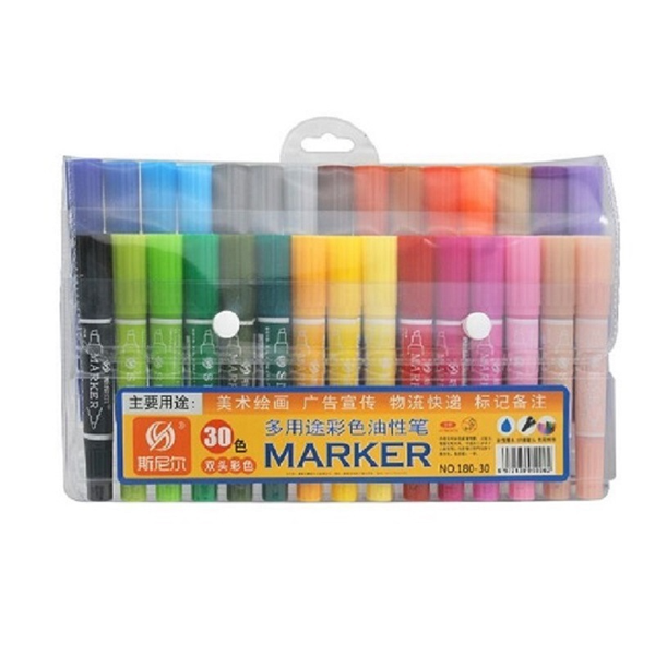 Snier 24-Color Oil-Based Marker Pens: Bright Colors, Wide Use