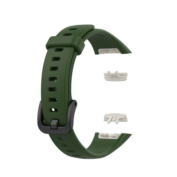Silicone Strap Compatible with Huawei Band 6 &amp; Honor Band 6 - Army Green