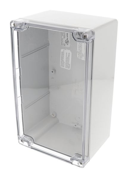 1554U2GYCL - Polycarbonate Enclosure 200×120×90mm Clear Lid Grey Body IP68