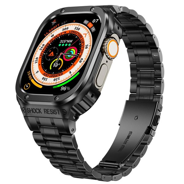 Metal Watch Protective Case Compatible with Apple Watch Ultra 1 49mm Black