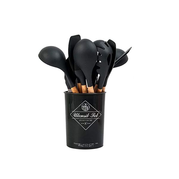 Grey Black 11 Piece Kitchen Utensil Set