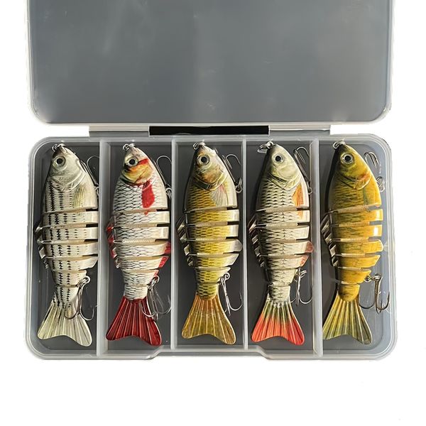 5pcs Realistic Segmented Fishing Lures Fishing Bait Set