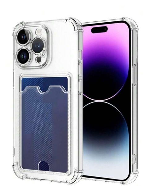 Phone Case With Card Slot for iPhone 15 Pro Max - Clear
