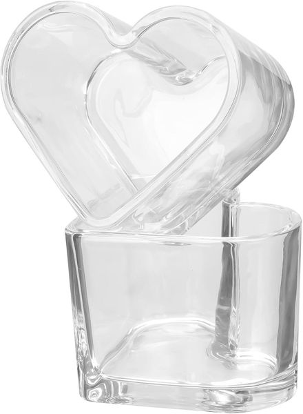 Heart-shaped Glass Water Cups Set of 2, Decorative Beverage Glasses