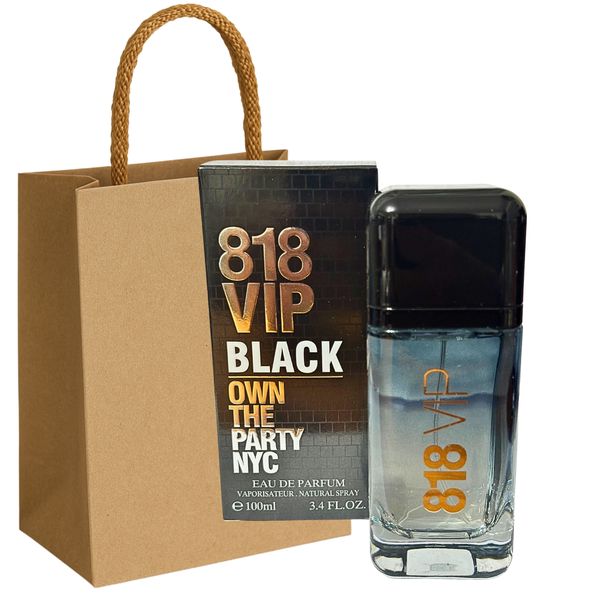 818 Black | 100ml Eau de Parfum for Men &amp; Gift Bag COMBO