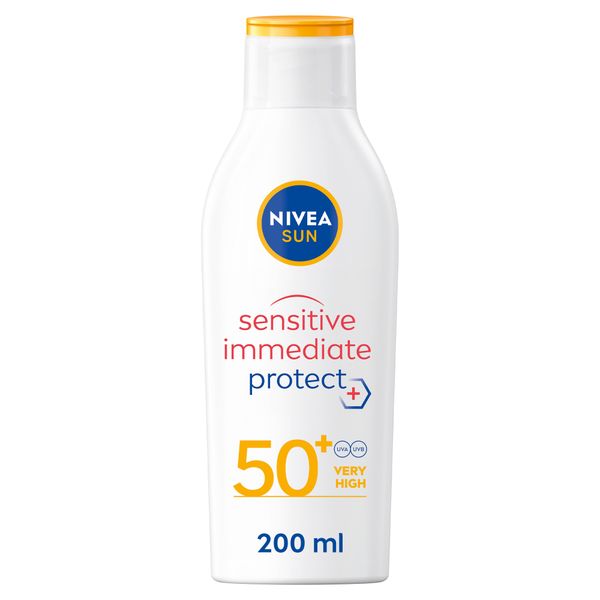 NIVEA SUN Sensitive Immediate Protect Lotion SPF50 Sunscreen, 200ml