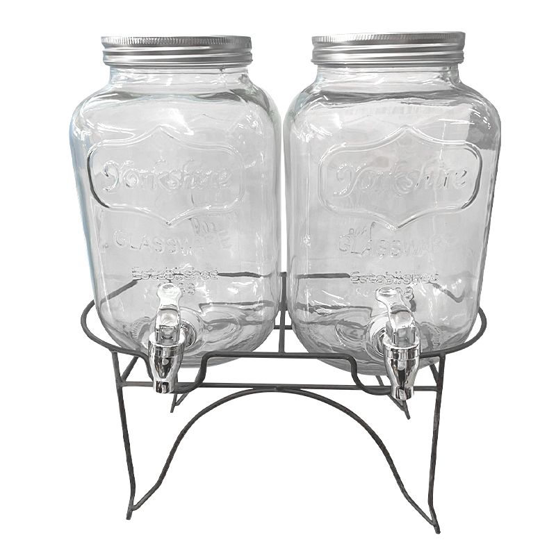 2 Pieces 4L Beverage Dispenser with Stand 18/8 Stainless Steel Spigot