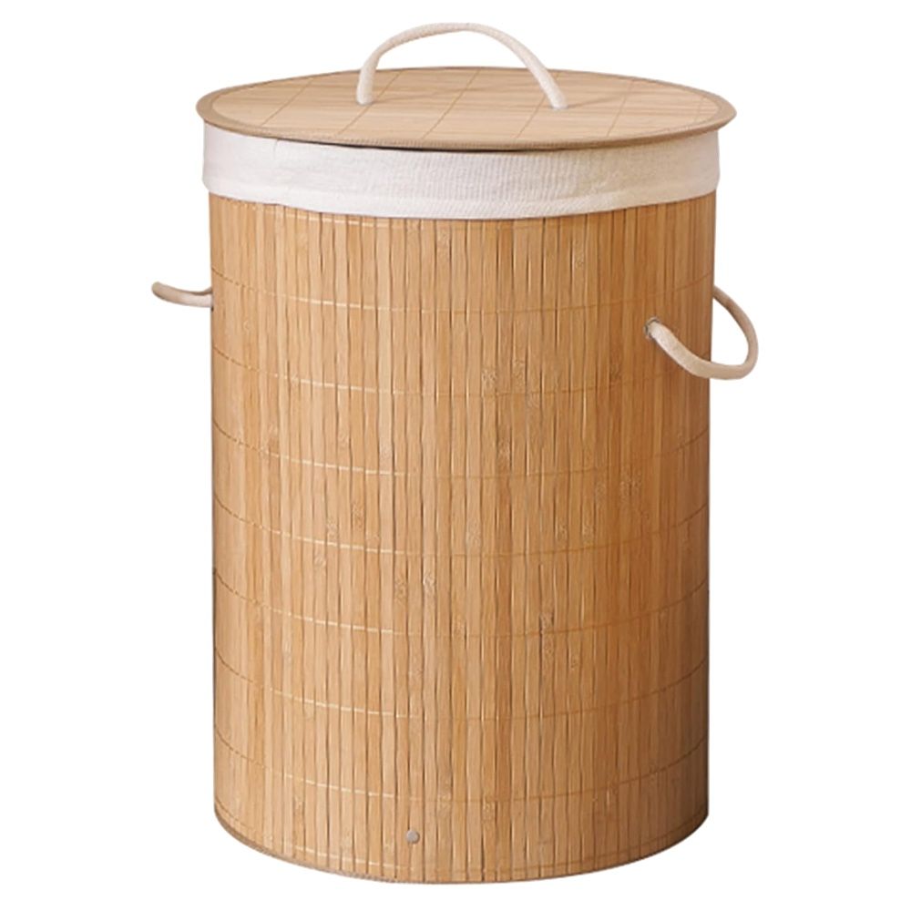 Decor Natural Bamboo Round Laundry Clothes Basket - 50cm | Shop Today ...