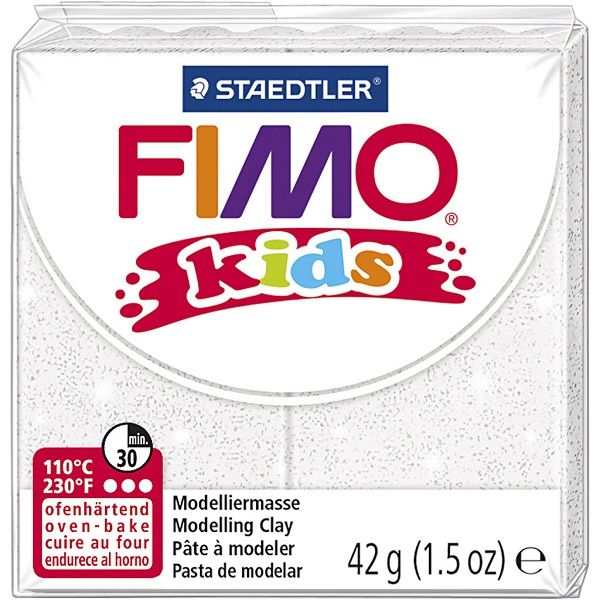 Staedtler Mod. clay Fimo kids white glitter 42g