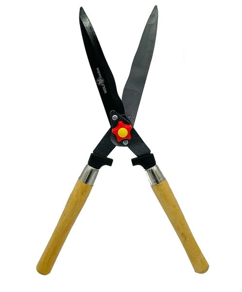 Wolf 55cm Pro Hedge Shears with Wooden Handles - Wavy Blade