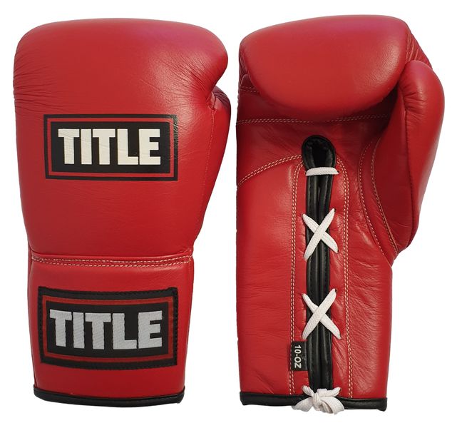 TITLE Pro Fight Boxing Gloves - Red - Genuine Leather