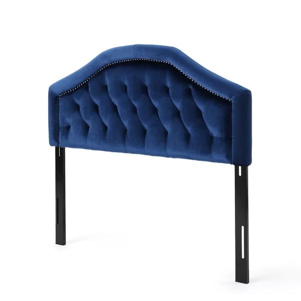 Pasko Upholstered Headboard In Blue Velvet image