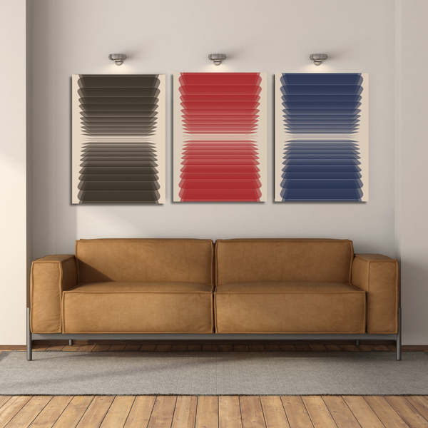 Canvas Wall Art Decor - Living Room Triple Colour 3-Piece Artwork