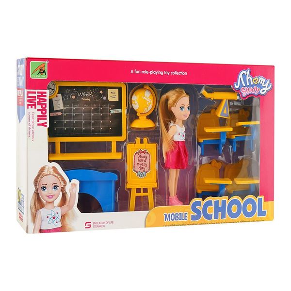 Doll With School Set Toy For Kids