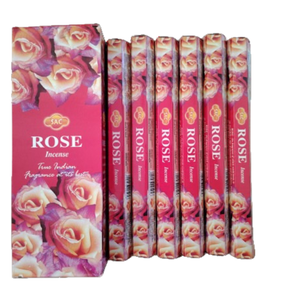 SAC Rose Incense Sticks (6 Packs of 20 Sticks Each)