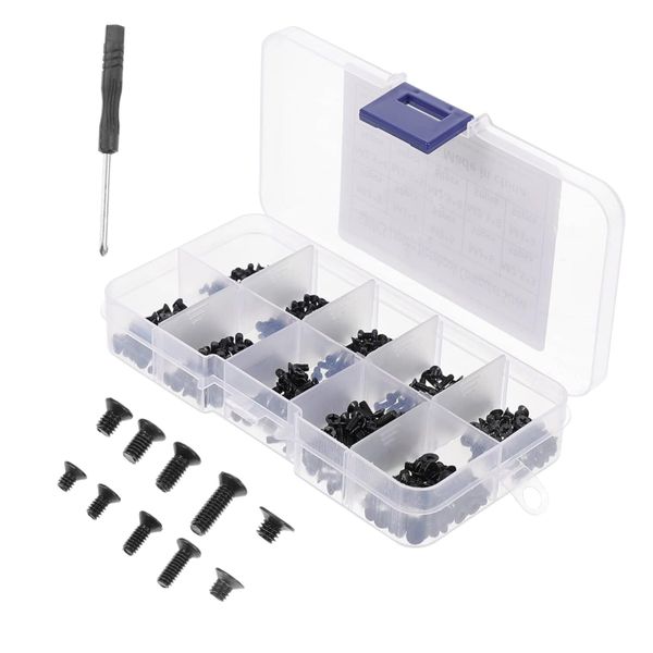 Computer Screws Kit Carbon Steel Micro Screws with Storage Box for Laptop