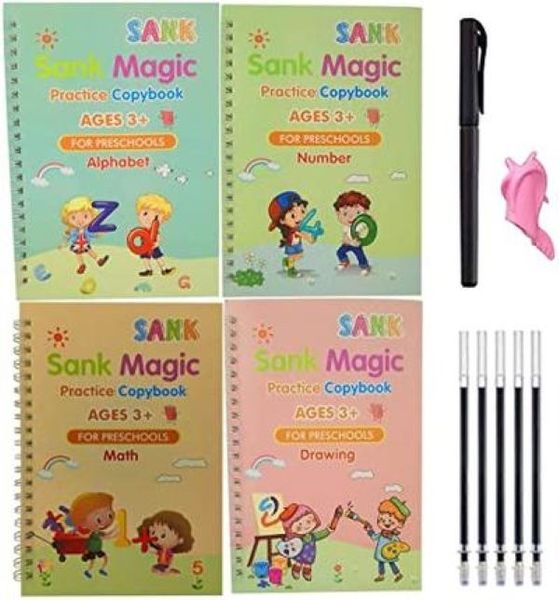 Magic Reusable Practice Copybook for Kids- Age 3+ with Calligraphy Pens