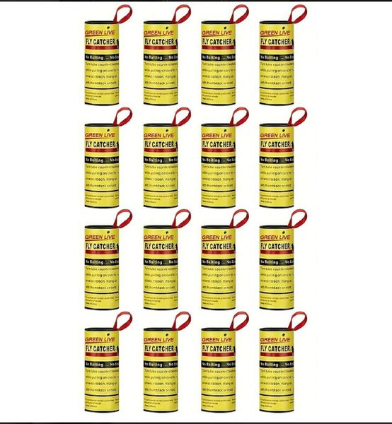 Fly Catcher Trap Sticky Ribbon for Indoors/Outdoor - 16 Pieces