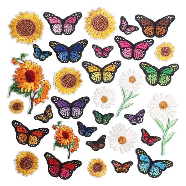 Embroidered Flowers Iron on Patches,33PCS Applique for Clothes