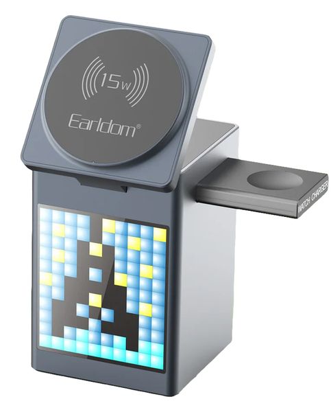 Earldom ET-WC64 5-in-1 Magnetic Wireless Charging Station Alarm Clock