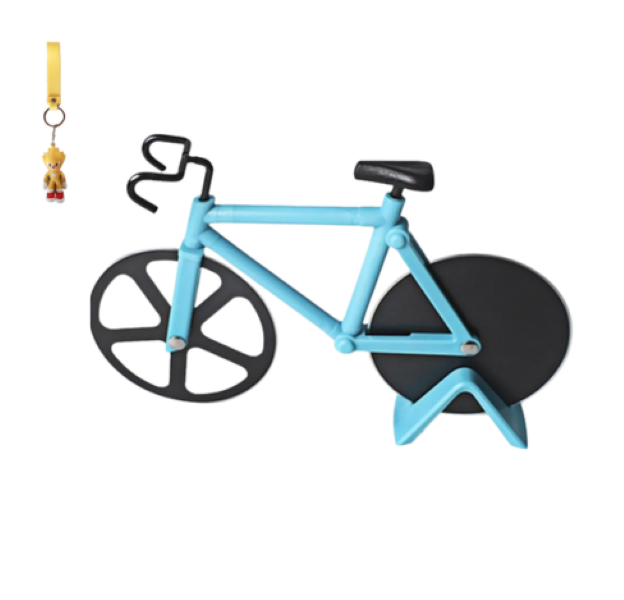 Nonstick Bicycle-Shaped Pizza Cutter and Key Holder