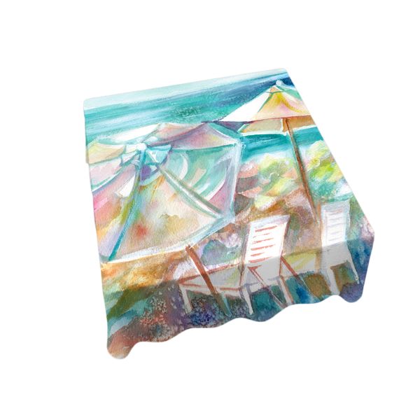 Beach Umbrella Square Tablecloth By Kristin Van Lieshout
