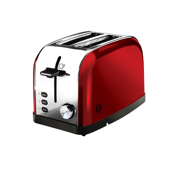 Berlinger Haus Stainless Steel 2-Slice Toaster - Metallic Burgundy Edition
