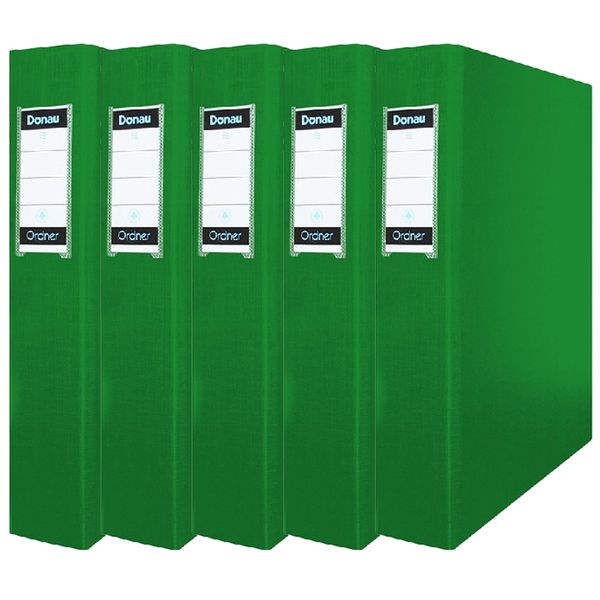 Donau A4 Ring Binder File 30mm - 2 ring, Green (Pack of 10)