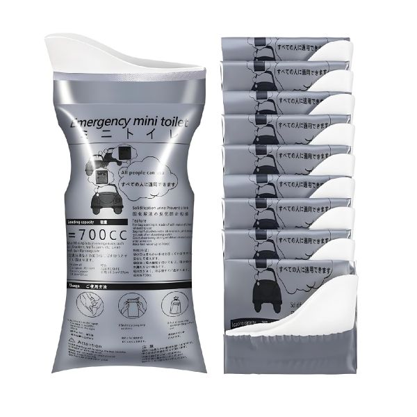 10 Pack Disposable Emergency Urinal Bag, Portable Camping Pee Bags