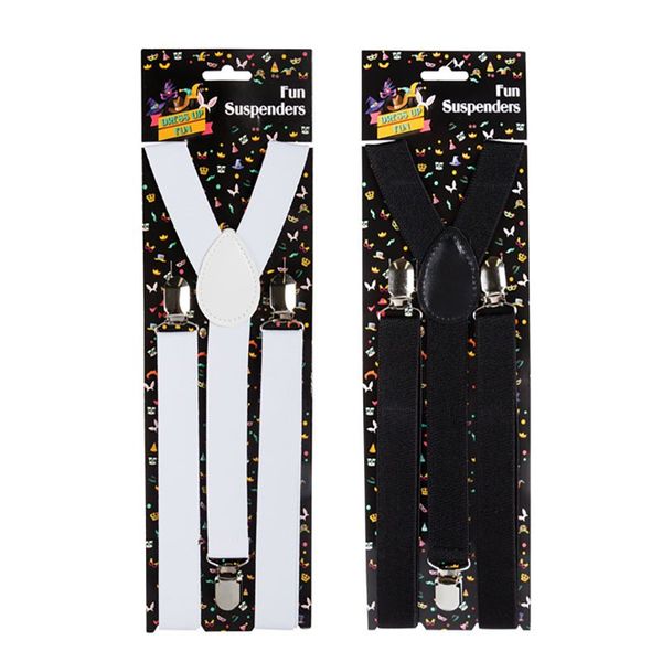 Bulk Pack x 4 Dress Up Suspenders Plain. Adult &amp; Teens