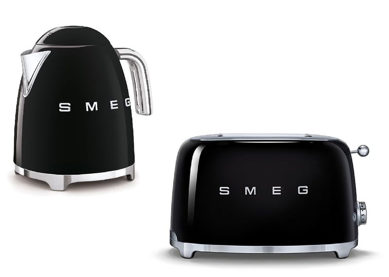 Smeg KLF03BLSA Retro Kettle 1.7L+ TSF01BLSA Retro 2 Slice Toaster