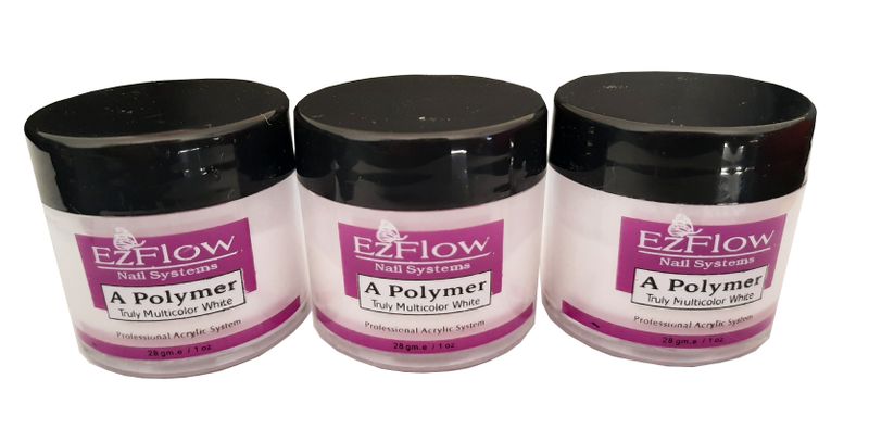 Polymer Acrylic Powder - Truly Multicolor White - (28g x 3)