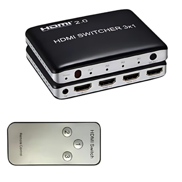3-Port HDMI 2.0 Switch - 4K/60Hz, 3D, HDR, Remote &amp; Manual Control