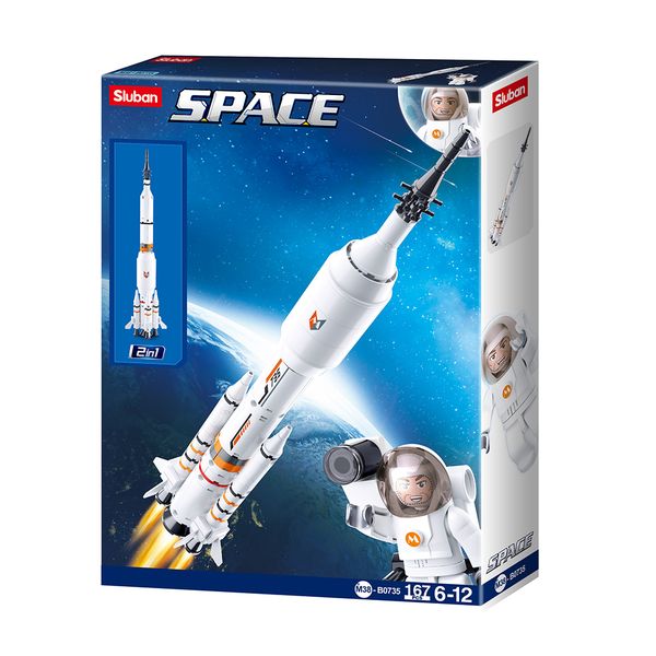 Sluban Building Set: Space Saturn Rocket/Long March Rocket -167 Pieces