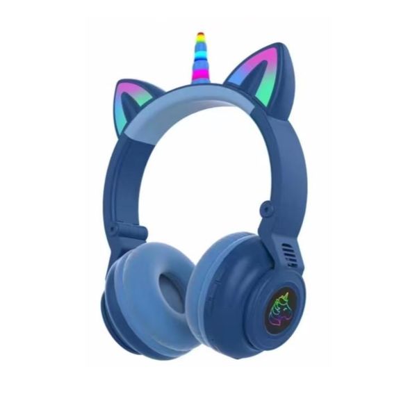 ZYF STN-27 Wireless Bluetooth Unicorn Headphone- Blue