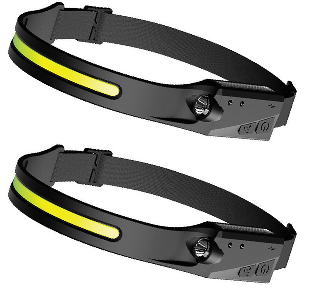 Headlamp Rechargeable 2 Piece, 230 Wide Beam Head Lamp LED with Motion Sensor