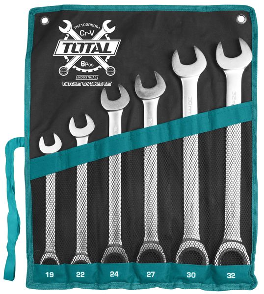 Total Tools 6Pcs Industrial ratchet spanner set