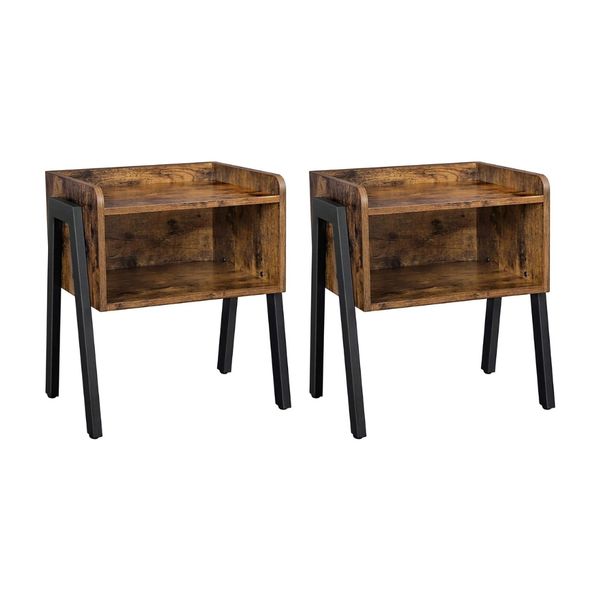 Bragg Rio Rustic Bedside Table, Brown - Set of 2