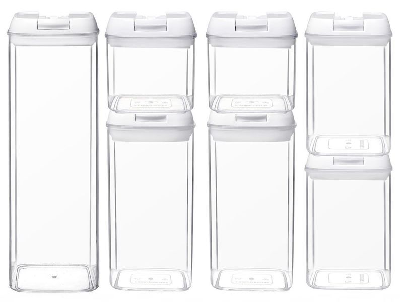 7 Piece Air-Tight Food Storage Container Set - White - H37-SC03