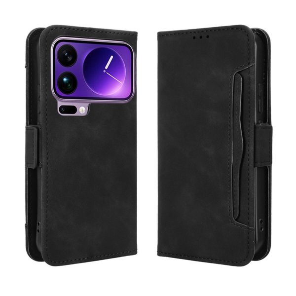 Multi Card Groove Leather Cover Compatible With Xiaomi Redmi Note 14 Pro Plus 5G